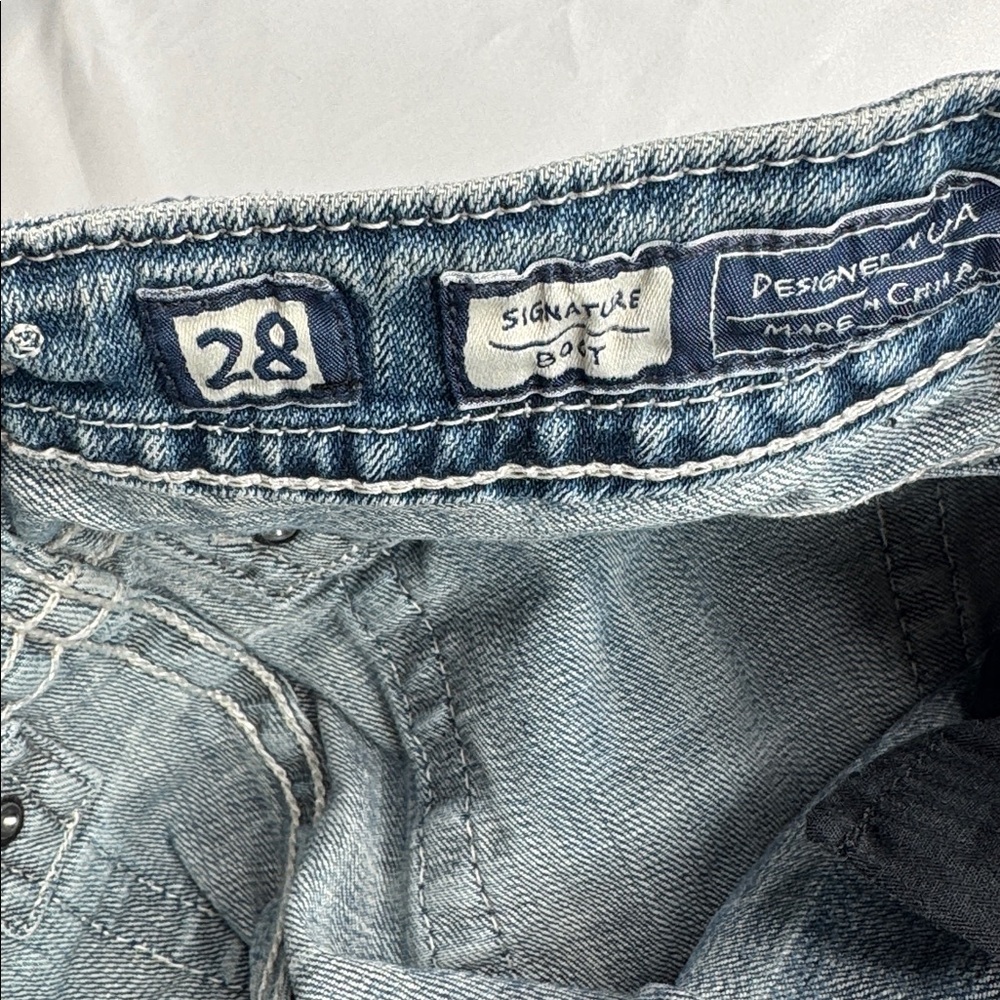 Miss Me size 28 jeans JE8412BL signature bootcut distressed sparkly rhinestones - Picture 10 of 10